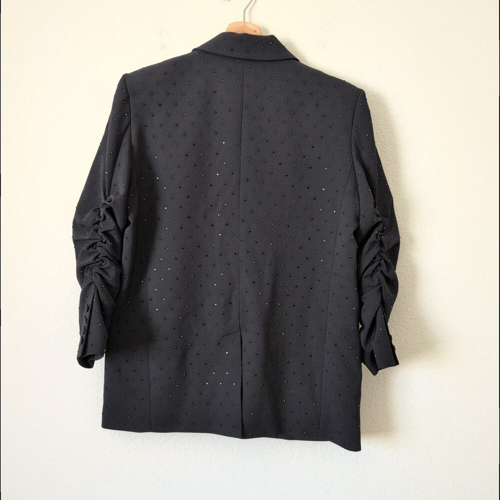 Generation Love Womens Crystal Rhinestone Blazer Jacket Large Black Holiday $595 - Picture 3 of 8